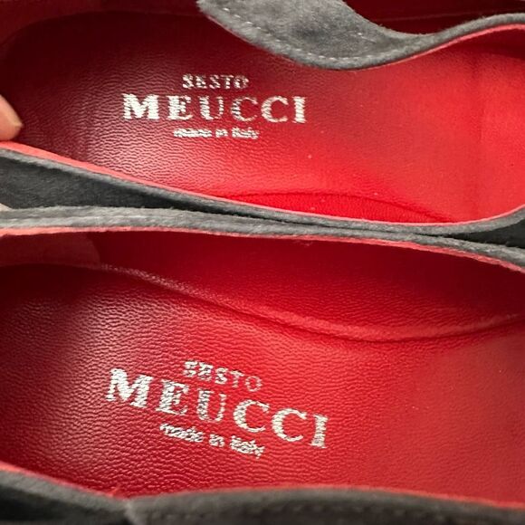 Sesto Meucci Gray Suede Asymmetric Strap Slip On Shoes sz 8 M Made‎ in Italy NEW - Picture 6 of 8